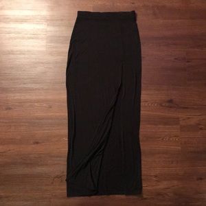 Black high slit maxi skirt